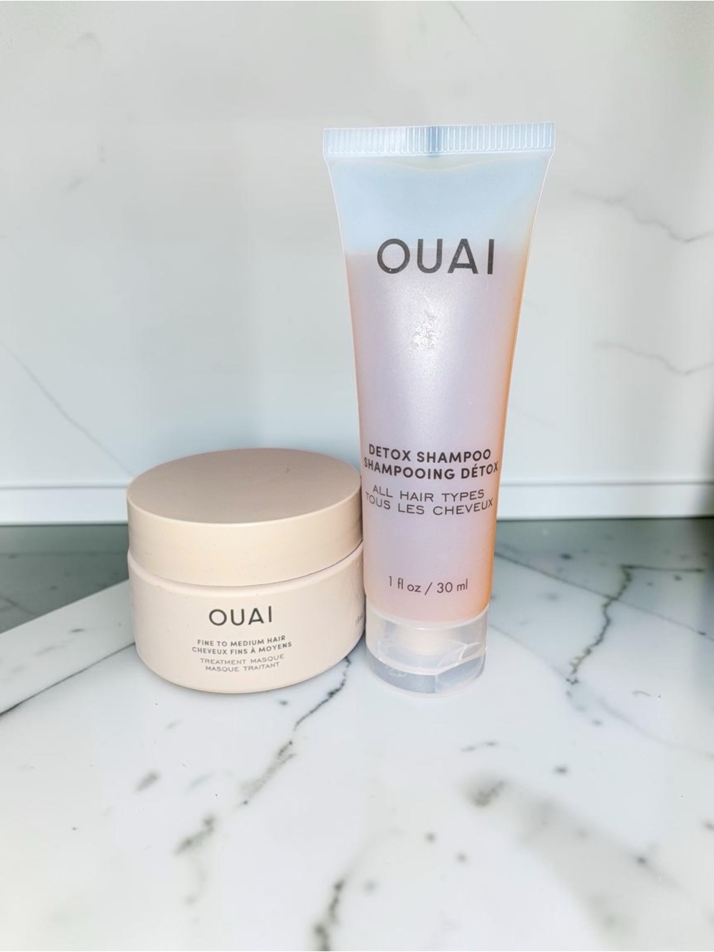 NEW OUAI Detox Shampoo & Hair Treatment Masque Travel Size Duo